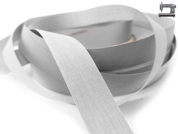 Odblaskowa taśma do wszycia srebrna 2,5 cm / 10 mb.