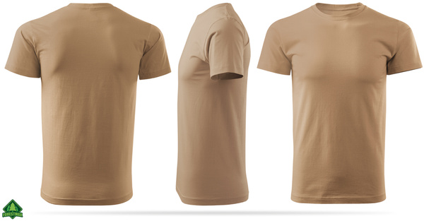 Zestaw bawełnianych koszulek gładkich PIASKOWYCH - 3 PAK