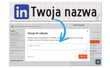 Naklejka z logiem LINKEDIN i Twoją nazwą social mediów - czarny odblask