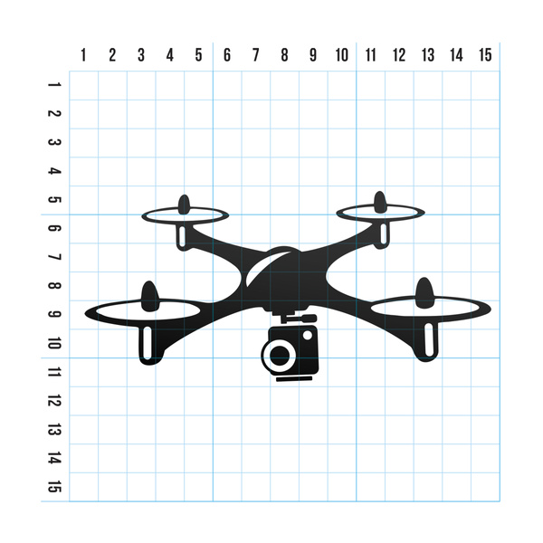 DRON 4 odblaskowa naklejka na auto czarna