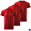 Zestaw 3 sztuk męskich koszulek bawełnianych T-shirt - czerwonych