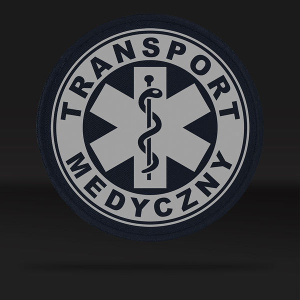 TRANSPORT MEDYCZNY emblemat odblaskowy z eskulapem