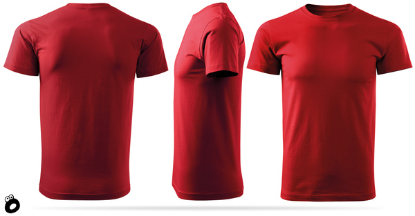 Męska koszulka bawełniana T-shirt - czerwony