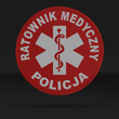 POLICJA RATOWNIK MEDYCZNY naszywka odblaskowa z eskulapem