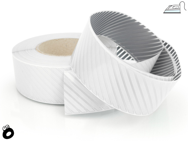 Odblaskowa taśma do wprasowania srebrna skos 4,7 cm / 10 mb.