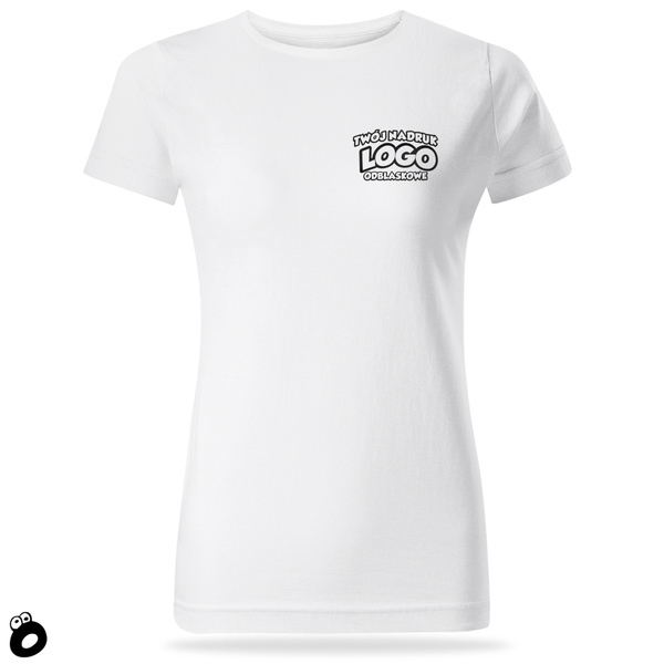 Damska bawełniana koszulka T-shirt z własnym nadrukiem - kolor biały