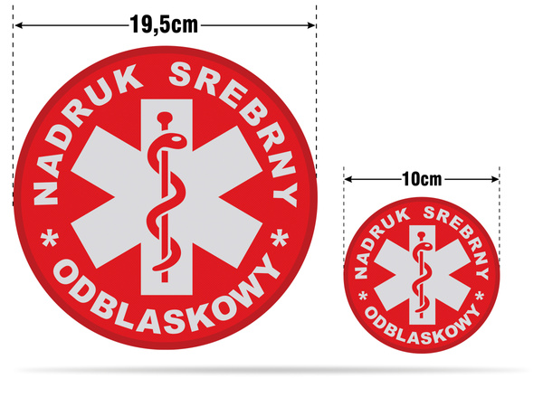 RATOWNIK MEDYCZNY zestaw naszywek odblaskowych z eskulapem