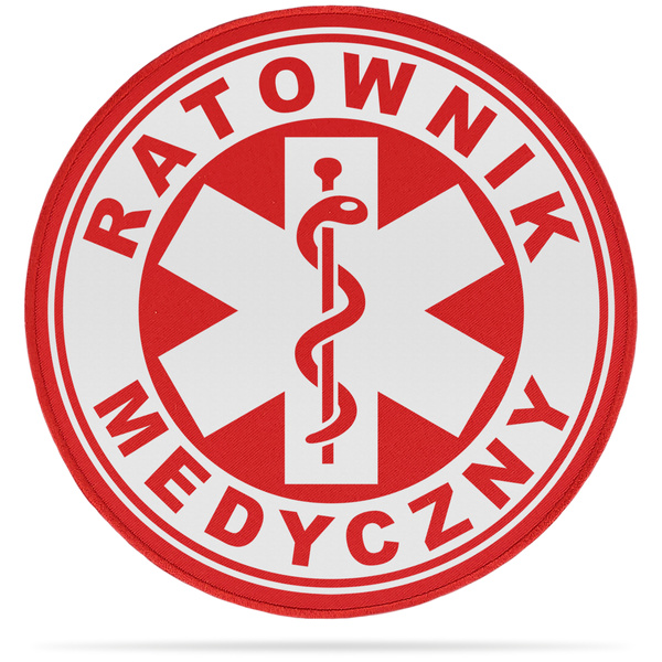 RATOWNIK MEDYCZNY naszywka odblaskowa z eskulapem
