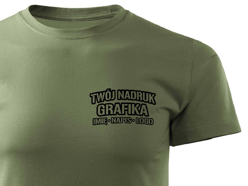 Koszulka T-shirt z własnym nadrukiem - khaki