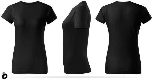 Damska koszulka bawełniana T-shirt - kolor czarny