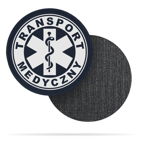 TRANSPORT MEDYCZNY emblemat odblaskowy z eskulapem