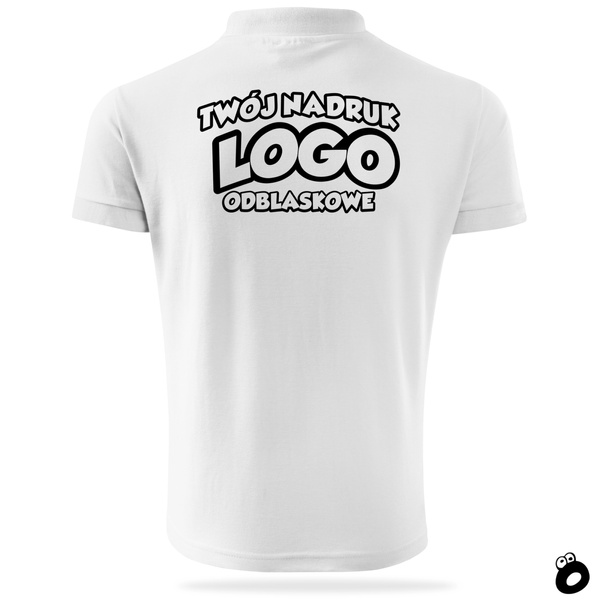 Bawełniana męska koszulka polo z własnym nadrukiem - kolor biały