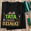 Koszulka bawełniana T-shirt nadruk TATA PREZES DZIAŁKI