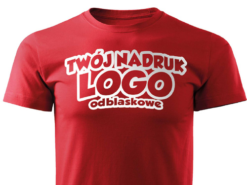 Czerwona męska koszulka T-shirt z własnym nadrukiem