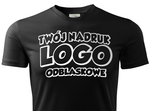 Czarna męska koszulka termoaktywna z własnym nadrukiem