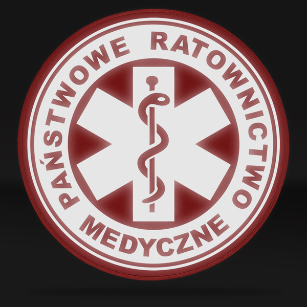 PAŃSTWOWE RATOWNICTWO MEDYCZNE naszywka odblaskowa z eskulapem