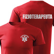 Koszulka męska T-shirt, kolor czerwony nadruk odblaskowy FIZJOTERAPEUTA