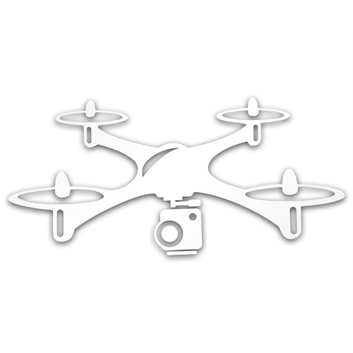 DRON 4 odblaskowa naklejka na auto srebrna