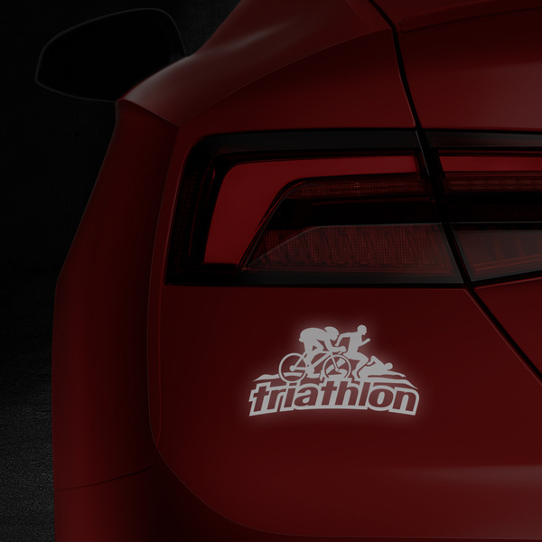TRIATHLON 2 odblaskowa naklejka na auto czarna