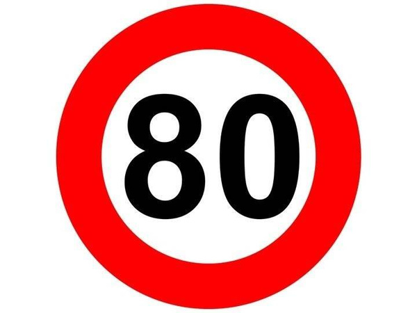 Naklejka znak ograniczenie prędkości 80 km/h