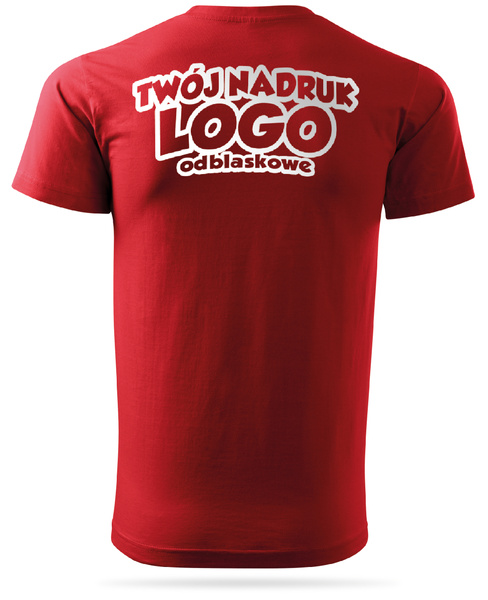 Czerwona męska koszulka T-shirt z własnym nadrukiem