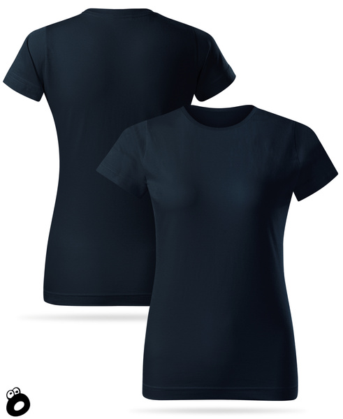 Damska koszulka bawełniana T-shirt - kolor granatowy