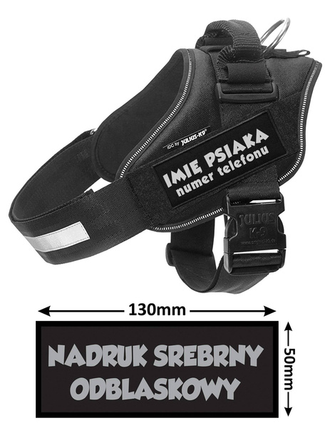 Odblaskowy rzep na szelki dla psa Julius K9 13x5