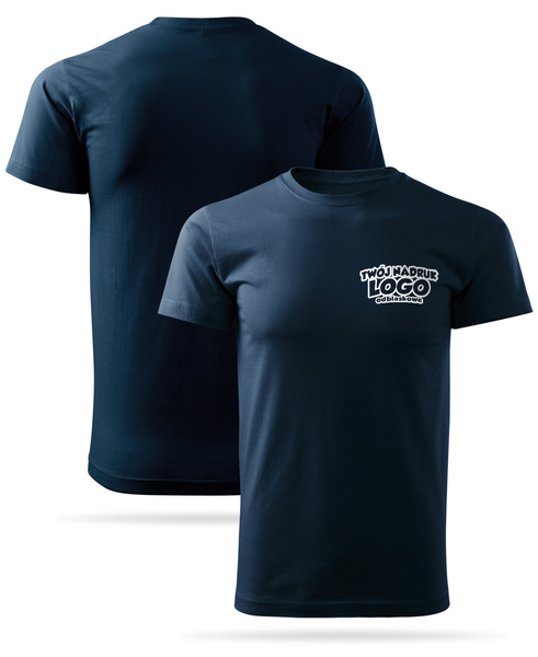Granatowa męska koszulka T-shirt z własnym nadrukiem 