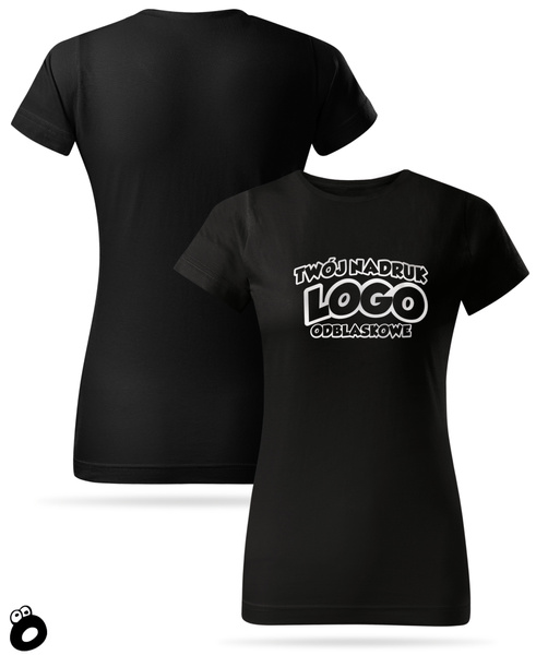 Damska bawełniana koszulka T-shirt z własnym nadrukiem - kolor czarny