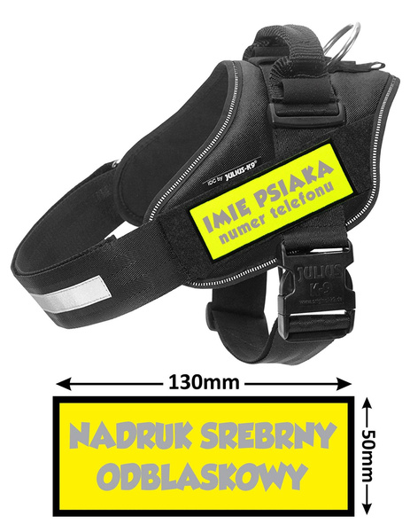 Odblaskowy rzep na szelki dla psa Julius K9 13x5 żółta