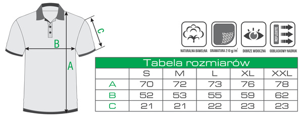 Granatowa męska bawełniana koszulka polo z nadrukiem odblaskowym POLICJA