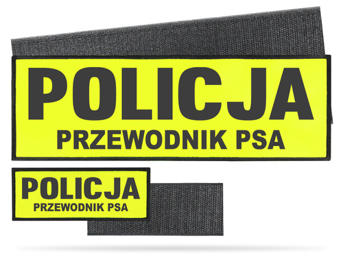 POLICJA PRZEWODNIK PSA zestaw naszywek odblaskowych