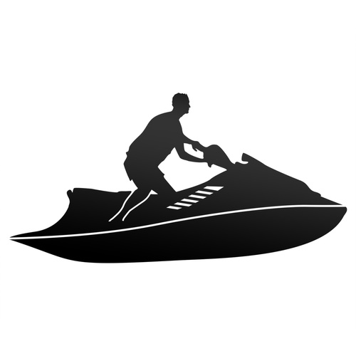 SKUTER WODNY odblaskowa naklejka na auto czarna