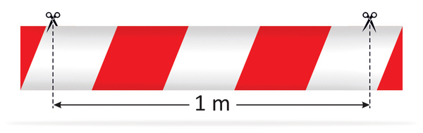 Odblaskowa taśma samoprzylepna biało-czerwona 10