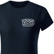 Damska bawełniana koszulka T-shirt z własnym nadrukiem - kolor granatowy