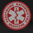 PAŃSTWOWE RATOWNICTWO MEDYCZNE naszywka odblaskowa z eskulapem