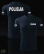 Granatowa koszulka termoaktywna nadruk POLICJA