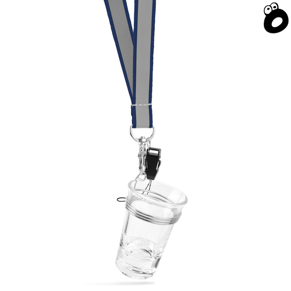 Zestaw imprezowy smycz odblaskowa GRANATOWA z kieliszkiem szklanym