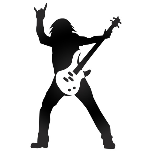 GITARZYSTA odblaskowa naklejka na auto czarna