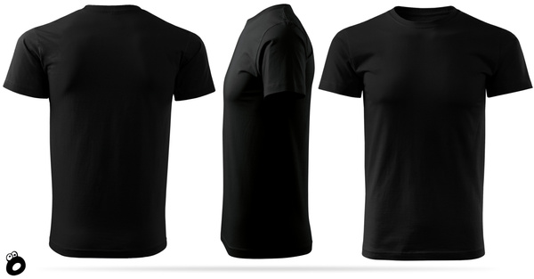 Zestaw 3 sztuk męskich koszulek bawełnianych T-shirt - czarnych