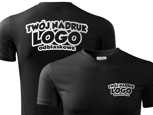 Czarna męska koszulka termoaktywna z własnym nadrukiem