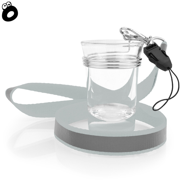 Zestaw imprezowy smycz odblaskowa SZARA z kieliszkiem szklanym