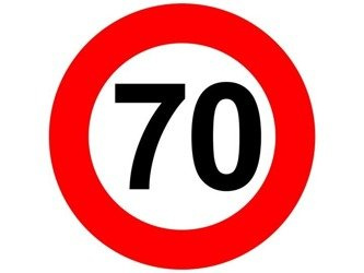 Naklejka znak ograniczenie prędkości 70 km/h
