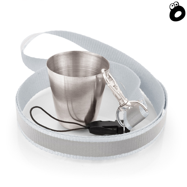 Zestaw imprezowy smycz odblaskowa SZARA z kieliszkiem metalowym