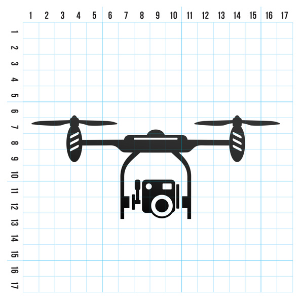DRON 1 odblaskowa naklejka na auto czarna