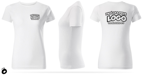 Damska bawełniana koszulka T-shirt z własnym nadrukiem - kolor biały