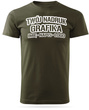 Zieleń wojskowa męska koszulka T-shirt z własnym nadrukiem