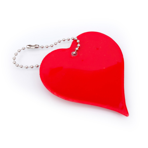 Zawieszka odblaskowa na łańcuszku - SERCE CZERWONE