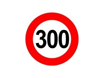 Naklejka znak ograniczenie prędkości 300 km/h