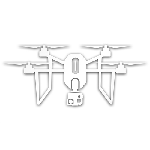 DRON 3 odblaskowa naklejka na auto srebrna